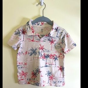 Baby Gap Toddler Polo 18-24 months, Red and Blue Palm Trees, 4th of July
